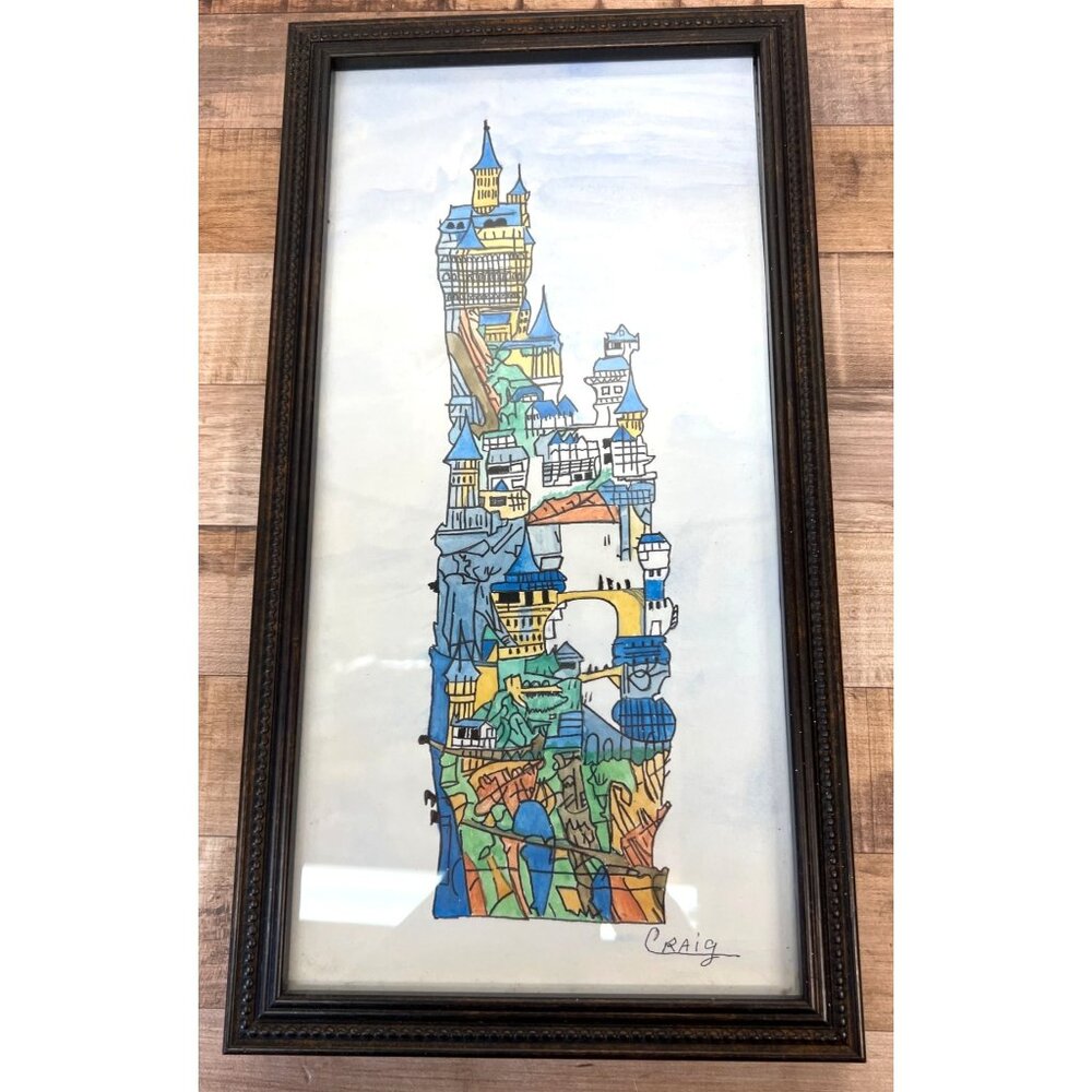Colorful Framed Castle Illustration By Craig